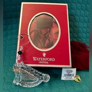 2013 Waterford Crystal, Irish Harp Ornament with enhancer